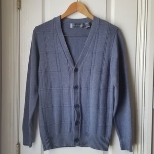 Oscar de la Renta Blue Cardigan Button Front Small